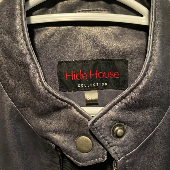 Navy Leather Jacket | Hide House | Size Small - Picture 6 of 6